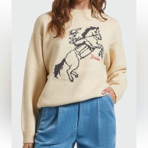 Brixton Ranching Club Crewneck Sweater in Whitecap